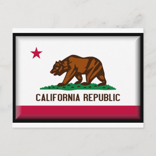 Californische vlag briefkaart (Voorkant)