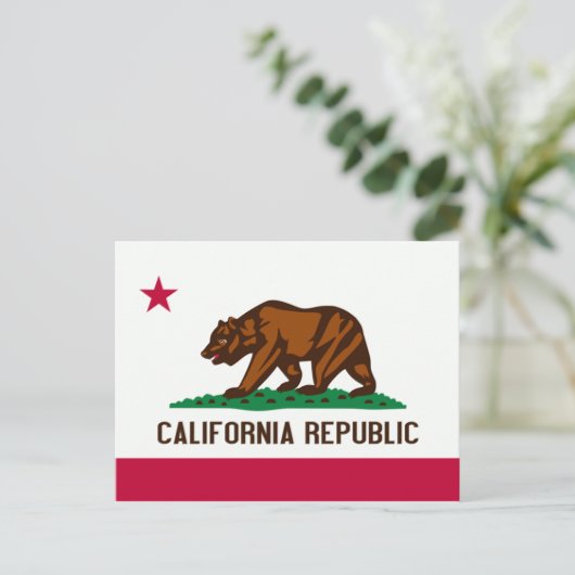 Californische vlag briefkaart (Staand voorkant)