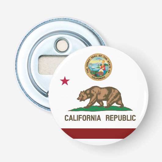 Californische vlag button flesopener (Voorkant)