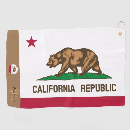 Californische vlag & Californië monogrammen / golf Golfhanddoek (Horizontaal)