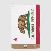 Californische vlag & Californië monogrammen / golf Golfhanddoek (Voorkant)