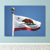 Californische vlag canvas afdruk (Insitu (Houten vloer))