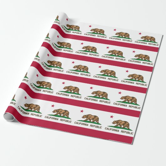 Californische vlag en Californische cadeautjes Ame Cadeaupapier (Uitgerold)