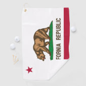 Californische vlag en Californische golfvakantie/s Golfhanddoek (Insitu)