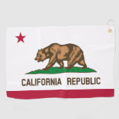 Californische vlag en Californische golfvakantie/s Golfhanddoek (Horizontaal)