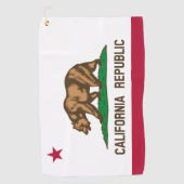 Californische vlag en Californische golfvakantie/s Golfhanddoek (Voorkant)