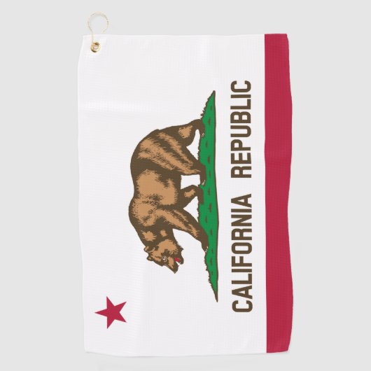 Californische vlag en Californische golfvakantie/s Golfhanddoek (Voorkant)