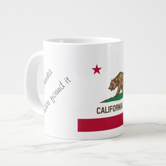 Californische vlag en Motto-Mok Grote Koffiekop (Links)