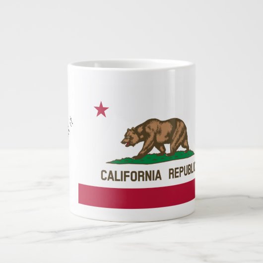 Californische vlag en Motto-Mok Grote Koffiekop (Voorkant)