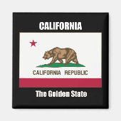 Californische vlag en slogan magneet (Voorkant)