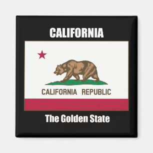 Californische vlag en slogan magneet