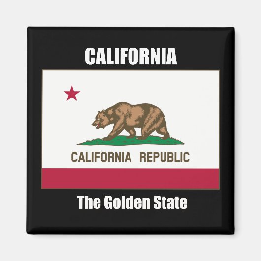 Californische vlag en slogan magneet (Voorkant)
