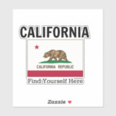 Californische vlag en slogan sticker (Vel)