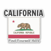 Californische vlag en slogan sticker (Voorkant)
