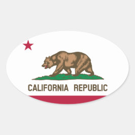 Californische vlag Euro-stijl ovale Sticker
