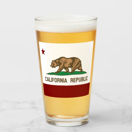 Californische vlag glas (Voorkant gevuld)