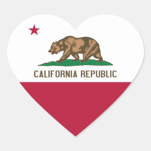 Californische vlag hart sticker