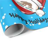 Californische vlag in een Santa Hat Cadeaupapier (Rol Hoek)