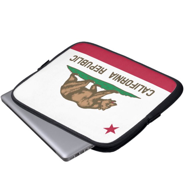 Californische vlag laptop sleeve (Voorkant onderkant)