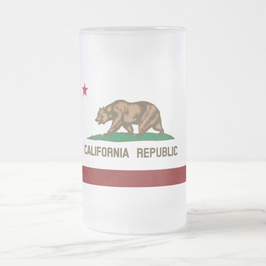Californische vlag matglas bierpul (Center)