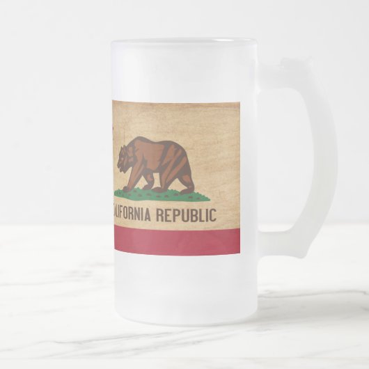 Californische vlag matglas bierpul (Rechts)