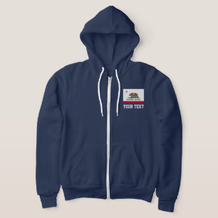 Californische vlag op maat gesneden voor mannen hoodie