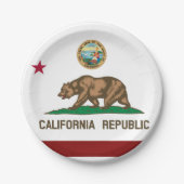 Californische vlag papieren bordje (Voorkant)