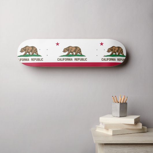 Californische vlag persoonlijk skateboard (Muurkunst (Horizontaal))