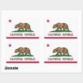Californische vlag rechthoekige sticker (Vel)