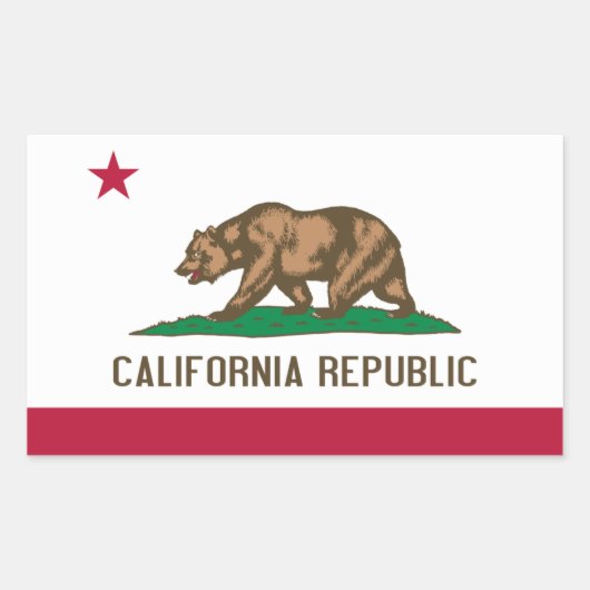 Californische vlag rechthoekige sticker (Voorkant)