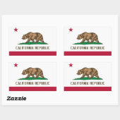 Californische vlag rechthoekige sticker (Vel)