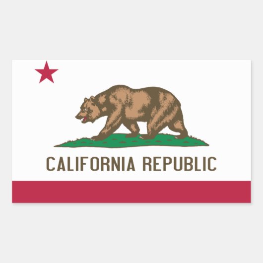 Californische vlag rechthoekige sticker (Voorkant)