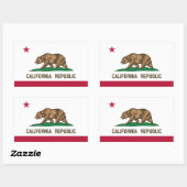 Californische vlag rechthoekige sticker (Vel)