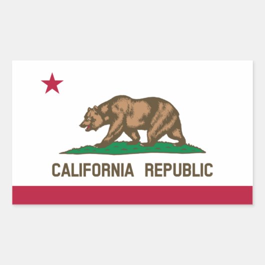 Californische vlag rechthoekige sticker (Voorkant)