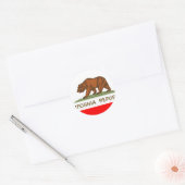 Californische vlag ronde sticker (Envelop)