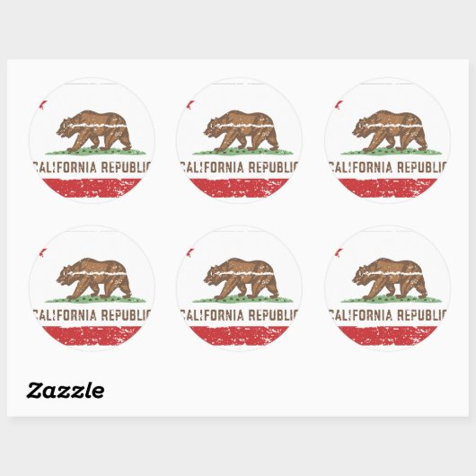CALIFORNISCHE VLAG RONDE STICKER (Vel)