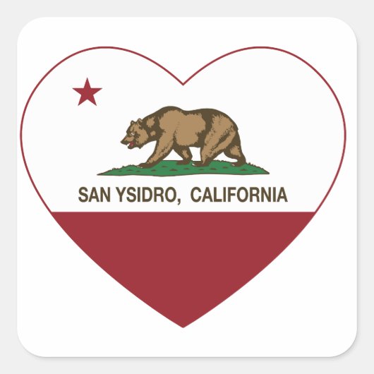 Californische vlag San Ysidro hart Vierkante Sticker (Voorkant)