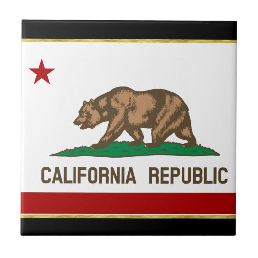 Californische vlag tegeltje (Voorkant)