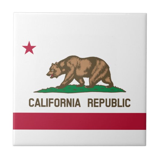 Californische vlag tegeltje (Voorkant)