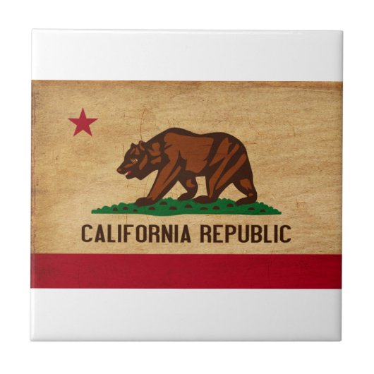 Californische vlag tegeltje (Voorkant)