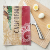 Californische vlag theedoek (Quarter Fold)