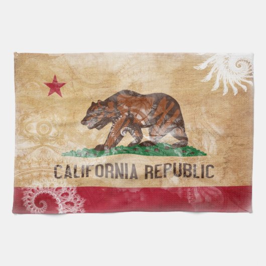 Californische vlag theedoek (Horizontaal)