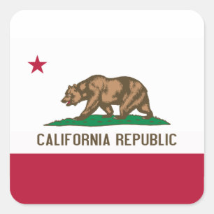 Californische vlag vierkante sticker
