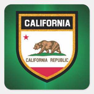 Californische vlag vierkante sticker