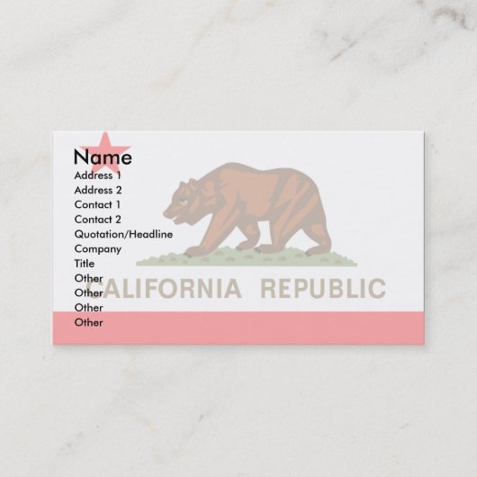 Californische vlag visitekaartje (Voorkant)