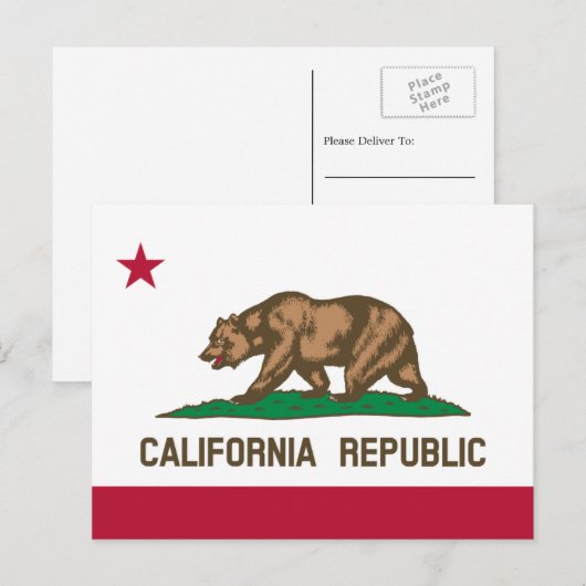 Californische vlag, vlag van Californië Briefkaart (Voorkant / Achterkant)