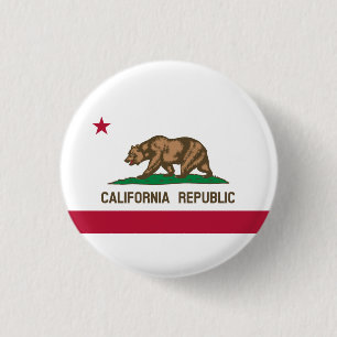 Californische vlag, vlag van Californië Ronde Button 3,2 Cm