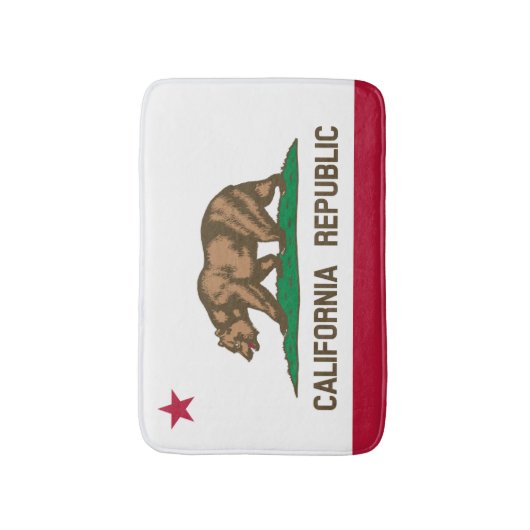 Californische vlaggenbadmat | beer badkamer badmat (Voorkant Verticaal)