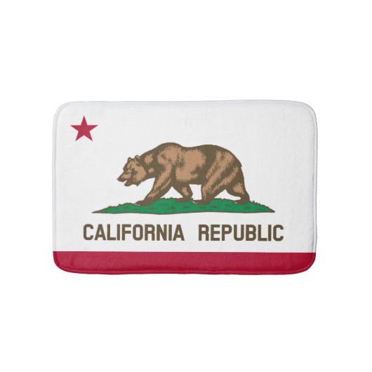Californische vlaggenbadmat | beer badkamer badmat (Voorkant)