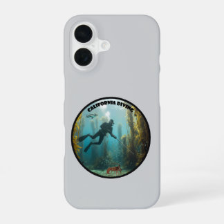 Californische vrije duiker met vis en kelp URM iPhone 16 Hoesje